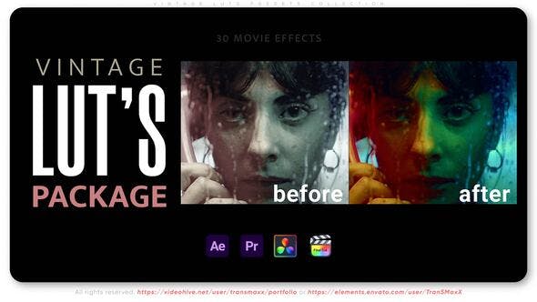 Videohive 50903121 Vintage LUTs Presets Collection