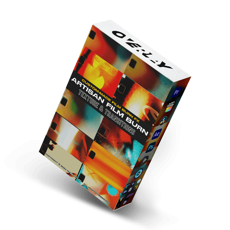 视频素材-Overlay手工胶片烧灼特效包30+复古转场纹理素材拖放式电影级质感