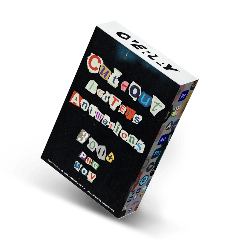 视频素材-overlay剪纸字母动画包PNG MOV格式300+高清动画素材