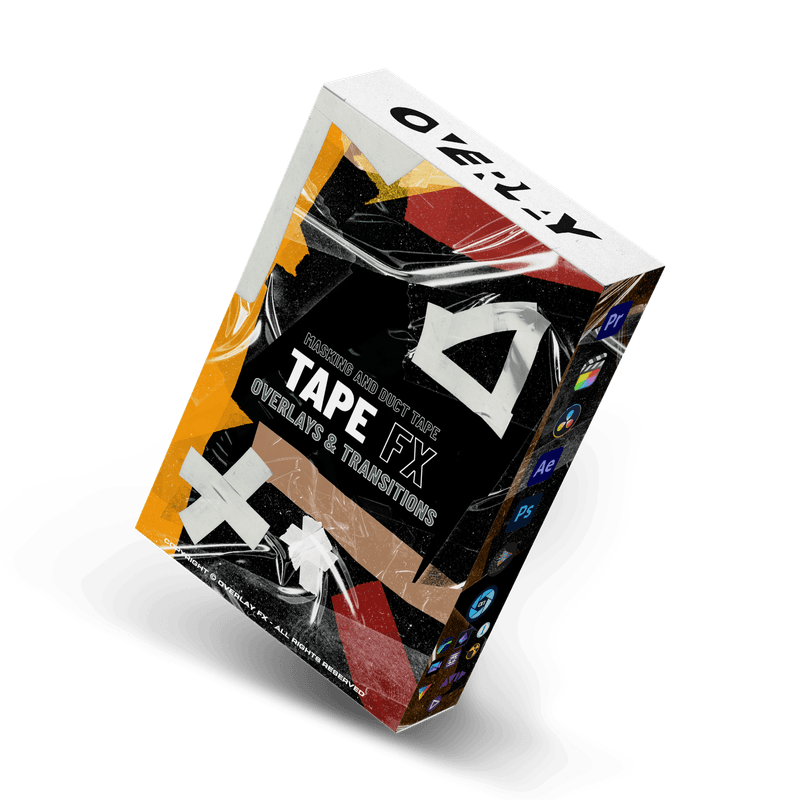 视频素材-Overlay磁带遮罩叠加特效包创意转场素材一键拖放适配所有剪辑软件