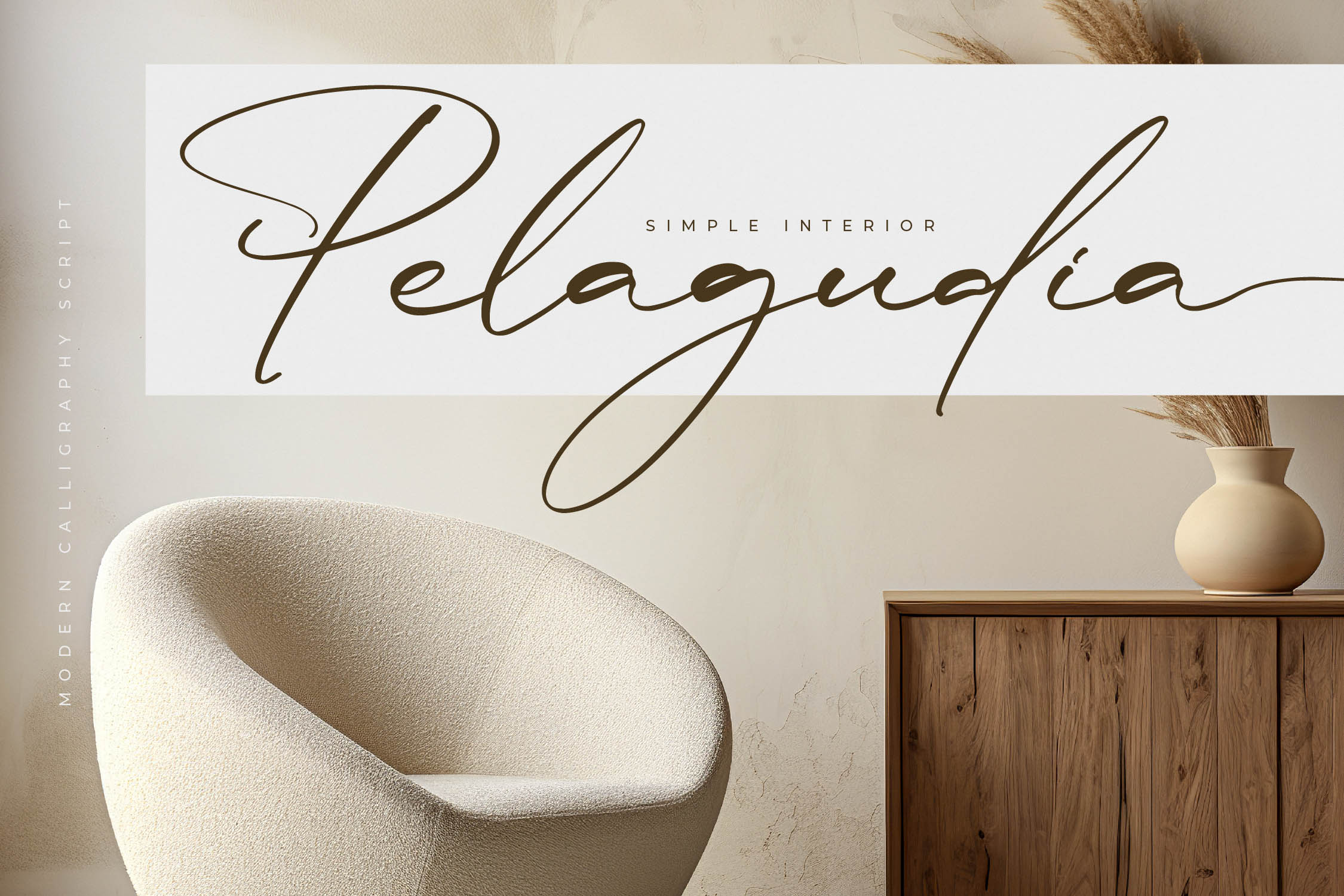 Rulligedro现代草写字体奢华手写体 高端品牌标志设计微商水印字体手写风格字体 Modern Calligraphy Script