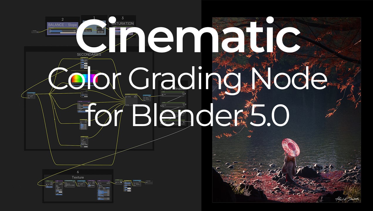 Blender 5.0 AgX工作流程电影色彩调色节点 内置合成器直接渲染电影感画面 Cinematic Color Grading Node for Blender 5.0 (AgX Workflow)