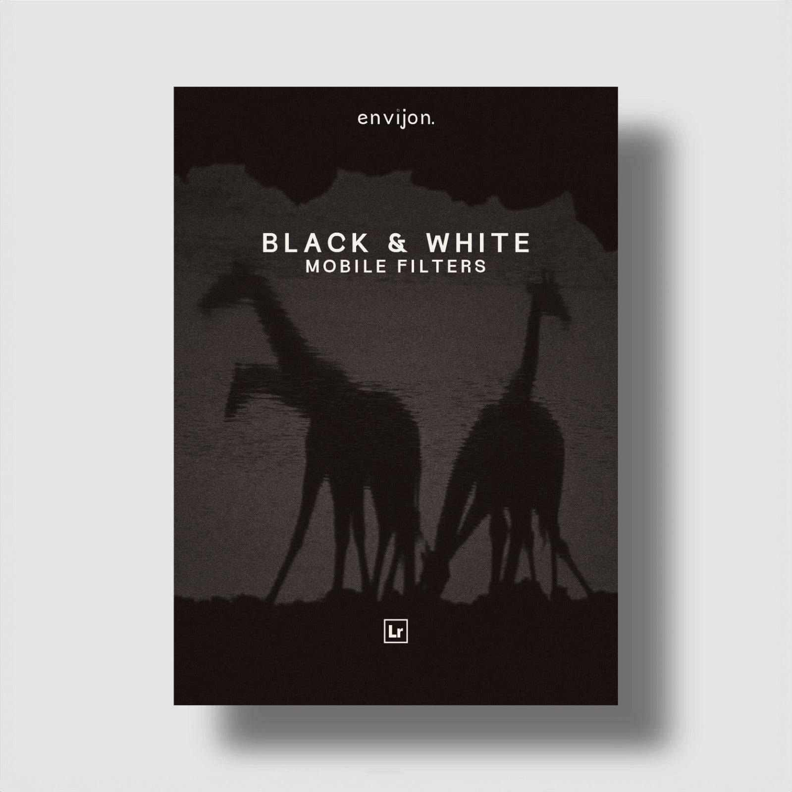 Envijon黑白手机滤镜Lightroom移动预设合集含电影颗粒效果 Black & White Mobile Photo Filters