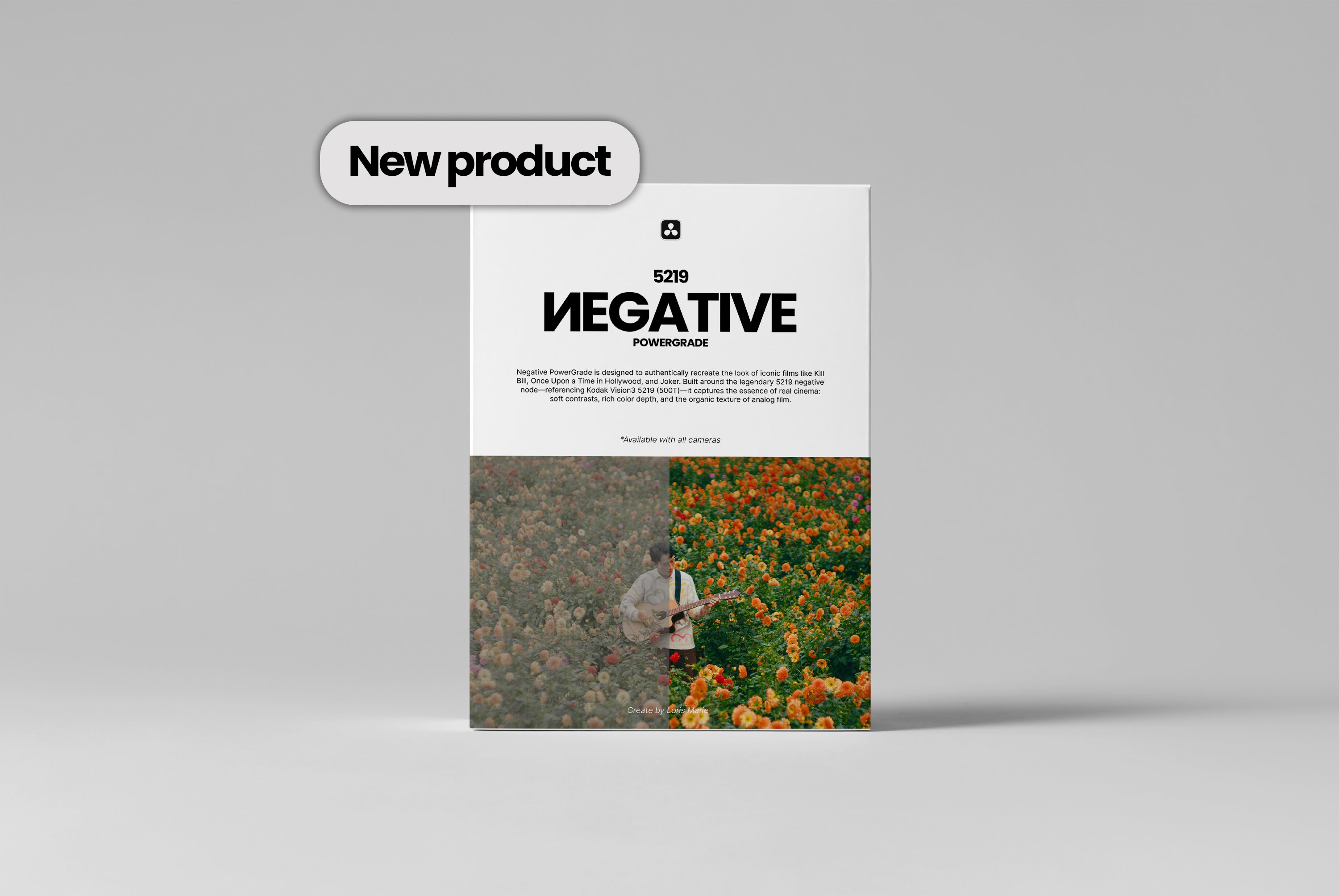 Negative Powergrade 多品牌相机兼容柯达5219胶片模拟预设 Loris Marie达芬奇调色节点专业电影LUT