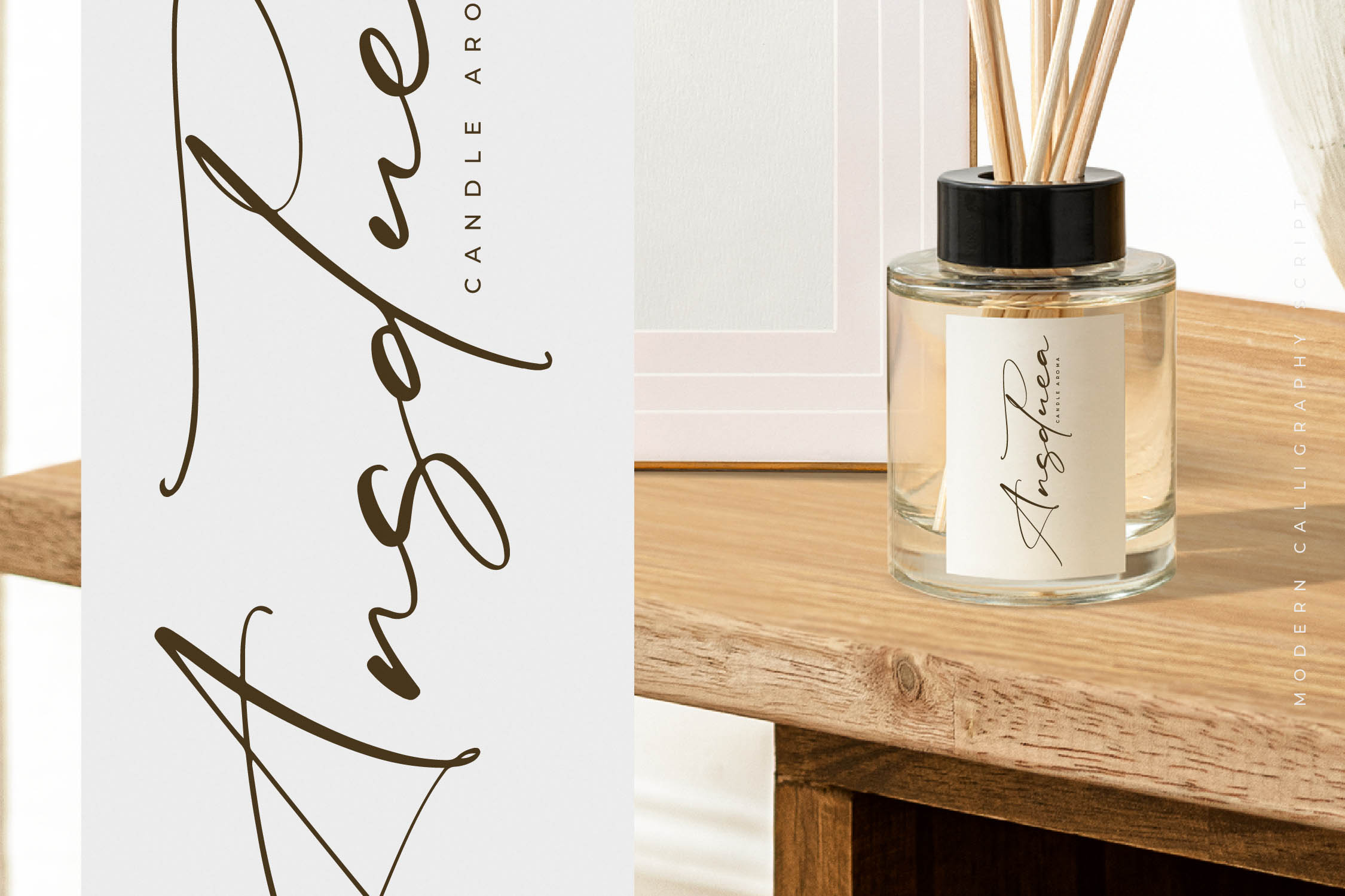 Rulligedro现代草写字体奢华手写体 高端品牌标志设计微商水印字体手写风格字体 Modern Calligraphy Script