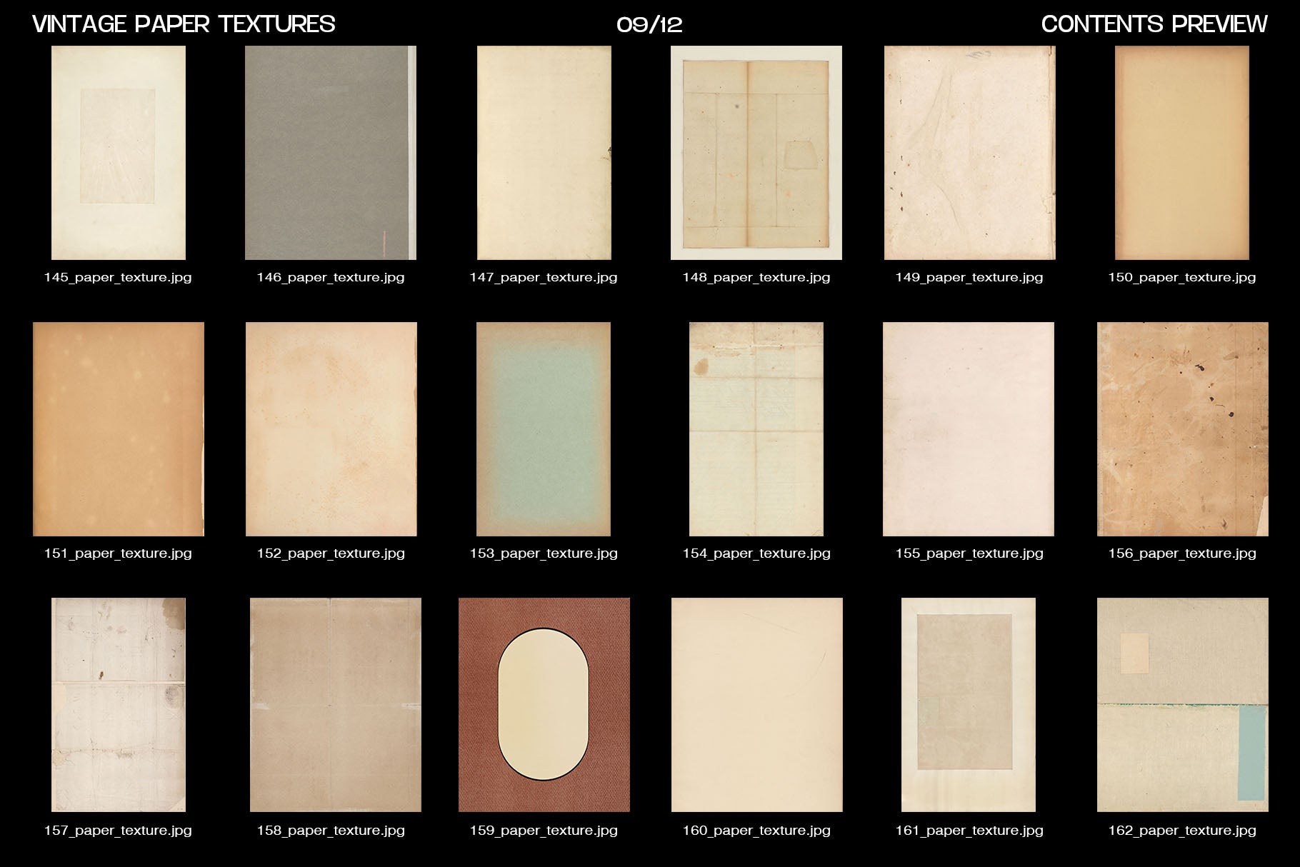 Studio2am 复古纸张纹理合集 200张高分辨率JPG设计素材包 含PSD模板与PDF Vintage Paper Textures