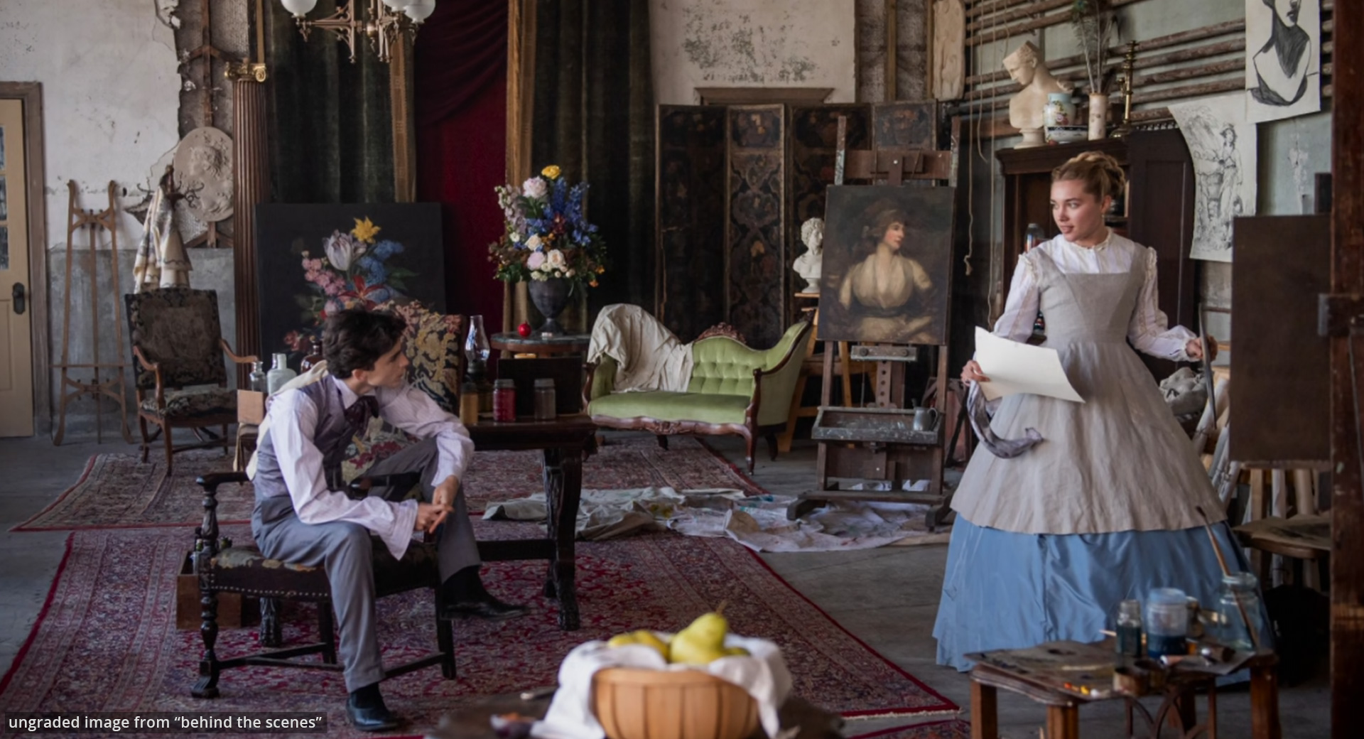 达芬奇 PowerGrades 调色节点包 逆向还原经典电影《小妇人》暖色复古美学风格Mononodes Little Women reverse engineered PowerGrades插图7 Before image