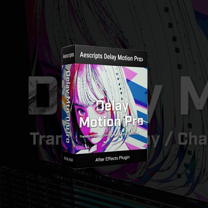 AE脚本插件 二次延迟动画工具 Delay Motion Pro 防漂移稳定父级 角色MG动画绑定表达式 Aescripts - Delay Motion Pro v1.1