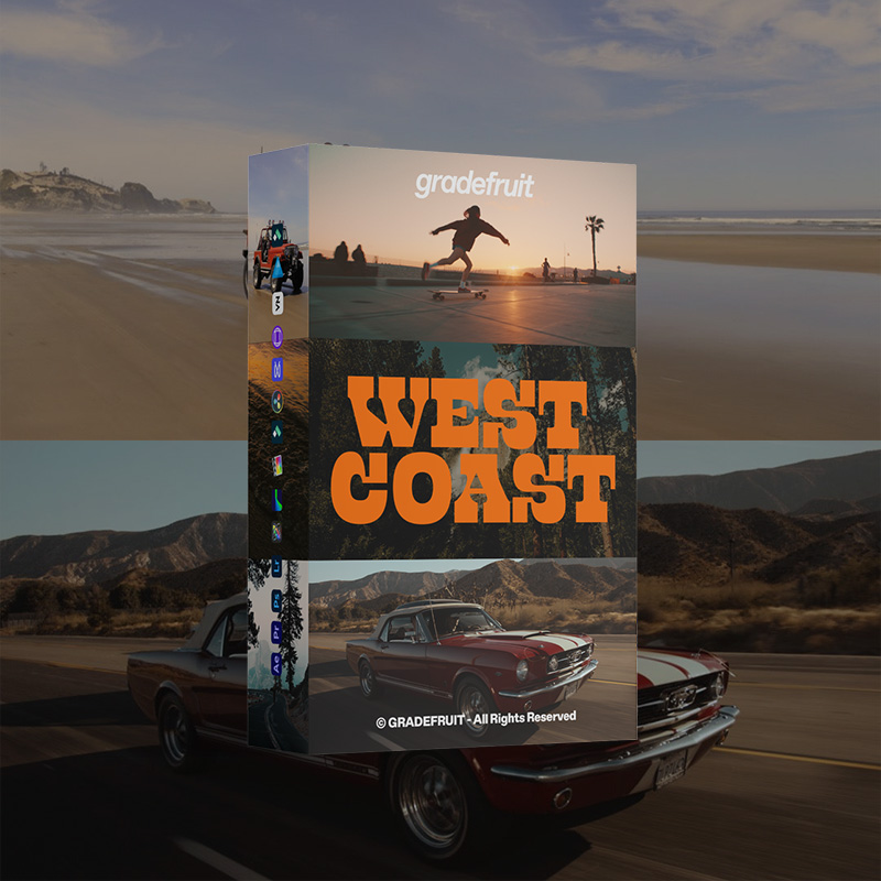 GradeFruit西海岸电影感LUTs & LR预设包 14款温暖色调阳光沙滩 手机电脑PR/达芬奇通用