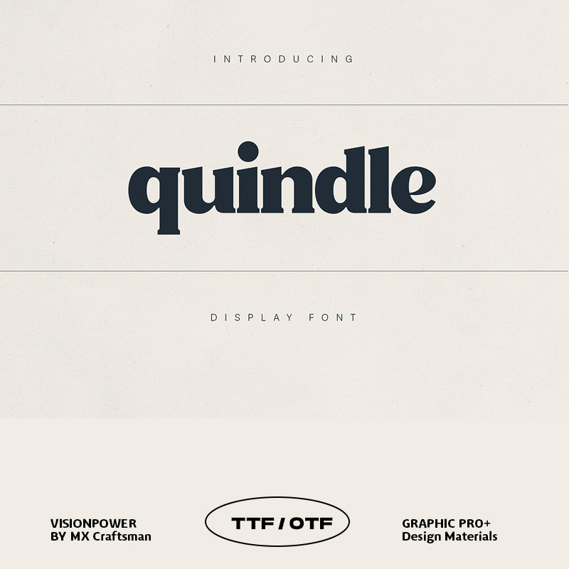 Quindle复古衬线展示字体 大胆艺术感品牌包装标题设计 含连字多语言OTF/TTF字体文件 Quindle – Retro Serif Display Font