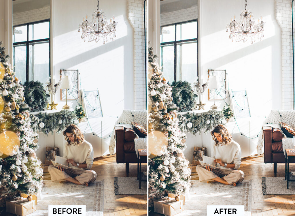 圣诞Lightroom预设10个温馨节日雪景滤镜 家庭室内摄影后期手机电脑LR/ACR通用调色 Filtergrade - CHRISTMAS Lightroom Preset