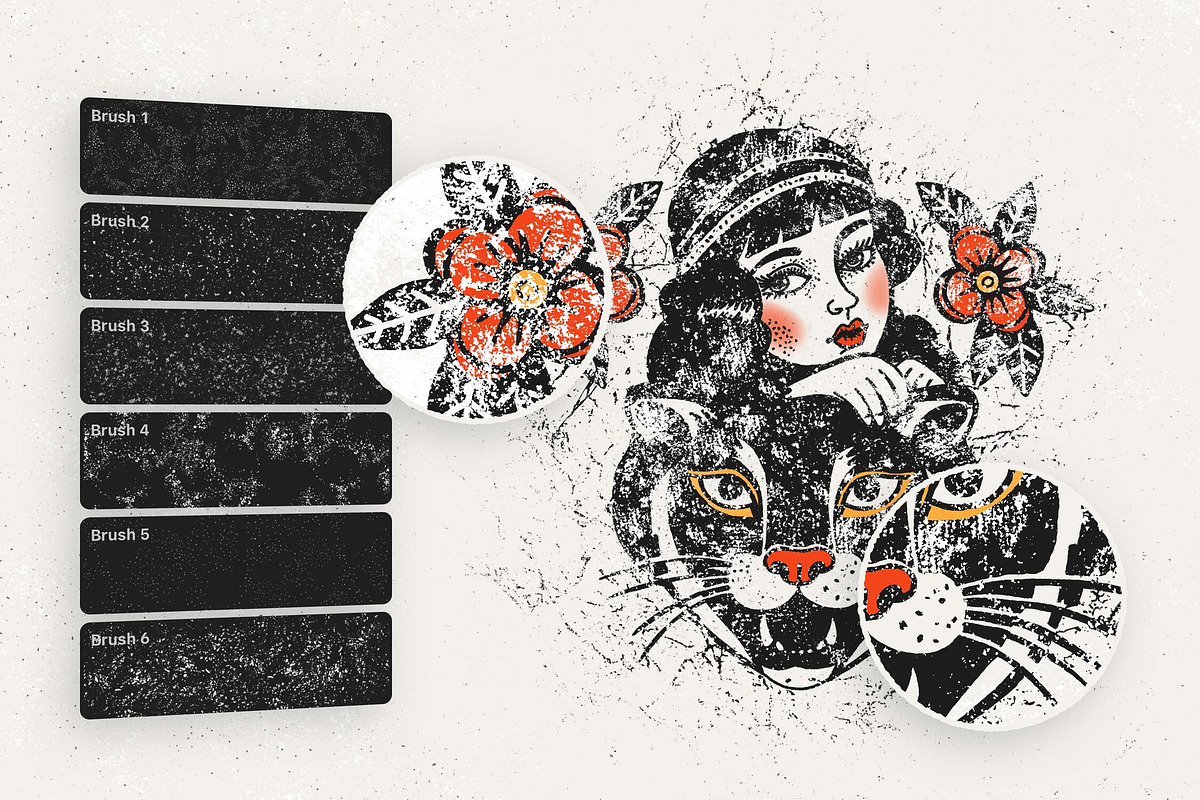 Grunge Stamp复古磨损AI笔刷20支 Illustrator纹理印章 划痕油漆裂纹斑点垃圾摇滚效果Grunge Stamp Illustrator Brushes