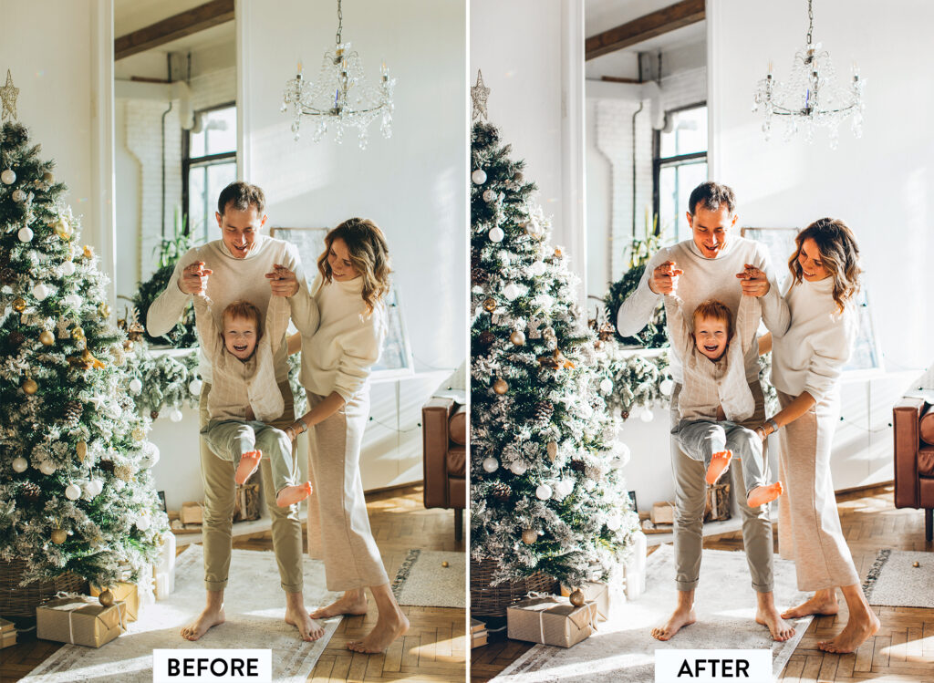 圣诞Lightroom预设10个温馨节日雪景滤镜 家庭室内摄影后期手机电脑LR/ACR通用调色 Filtergrade - CHRISTMAS Lightroom Preset