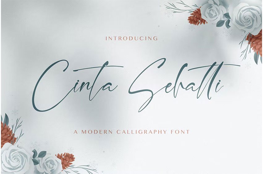 Cinta Sehatti Font 精致手写书法字体 优雅签名logo设计 品牌logo设计 OTF/TTF文件