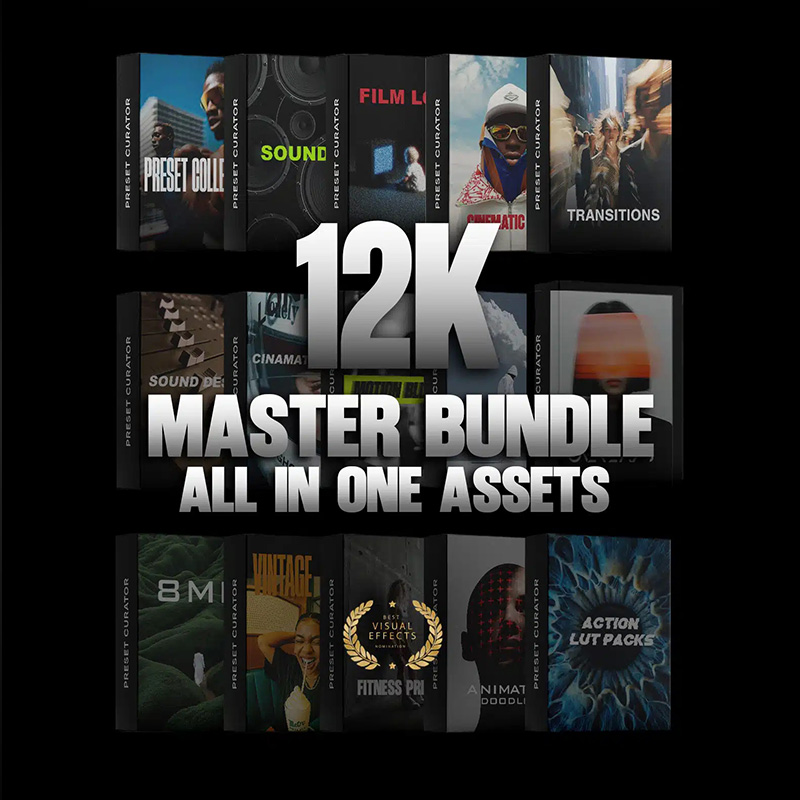 全能创意资源大师包12000+影视后期素材合集 LUT预设/过渡/音效/动态图形/PS笔刷/LR预设