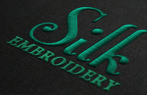 PS丝绸刺绣动作插件 逼真毛线缝纫针法文字Logo特效设计素材 Silk Embroidery Effect Photoshop Action