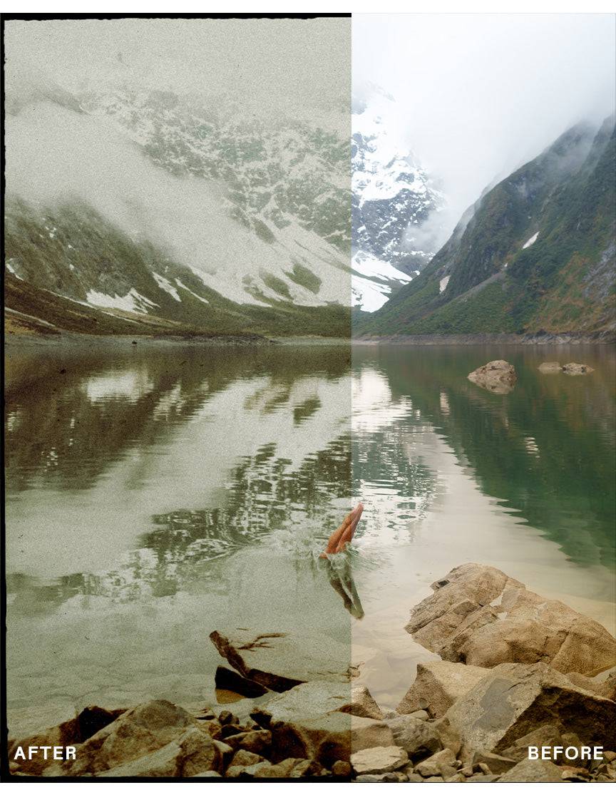 Envijon Vintage复古照片综合包 含6款LR预设/电影边框/尘痕叠加/胶片颗粒/燃烧特效 Vintage Photo Pack