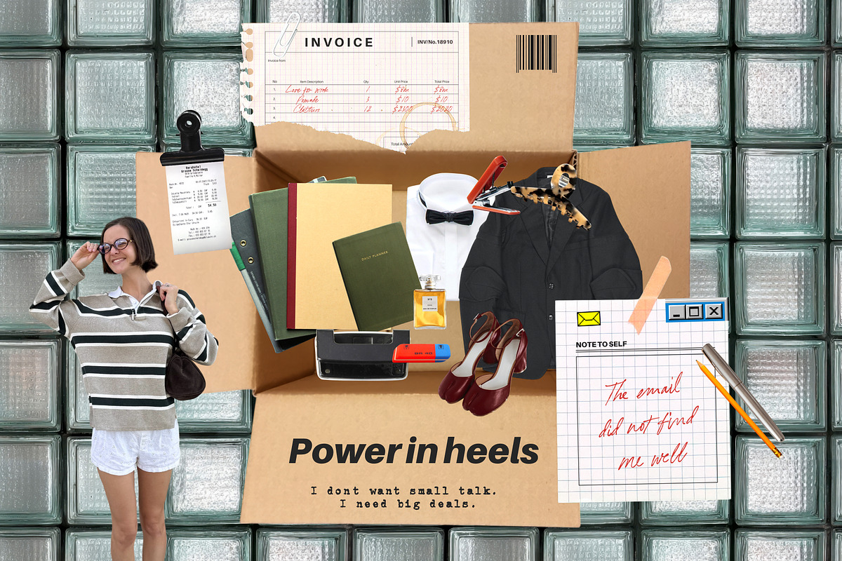 职场风拼贴素材包 PNG免抠贴纸 Office Siren Collage Pack