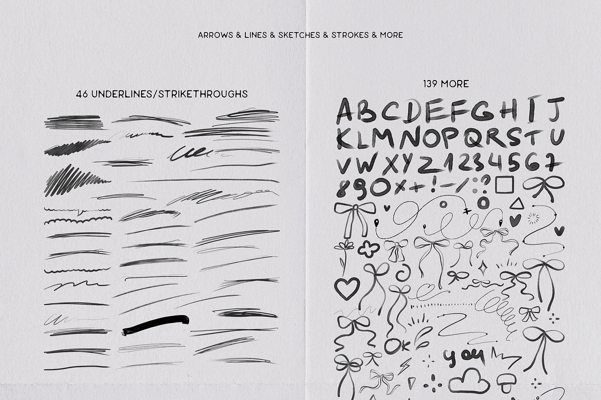 Chaos手绘涂鸦线条复古拼贴素材包 PNG免抠撕纸纹理