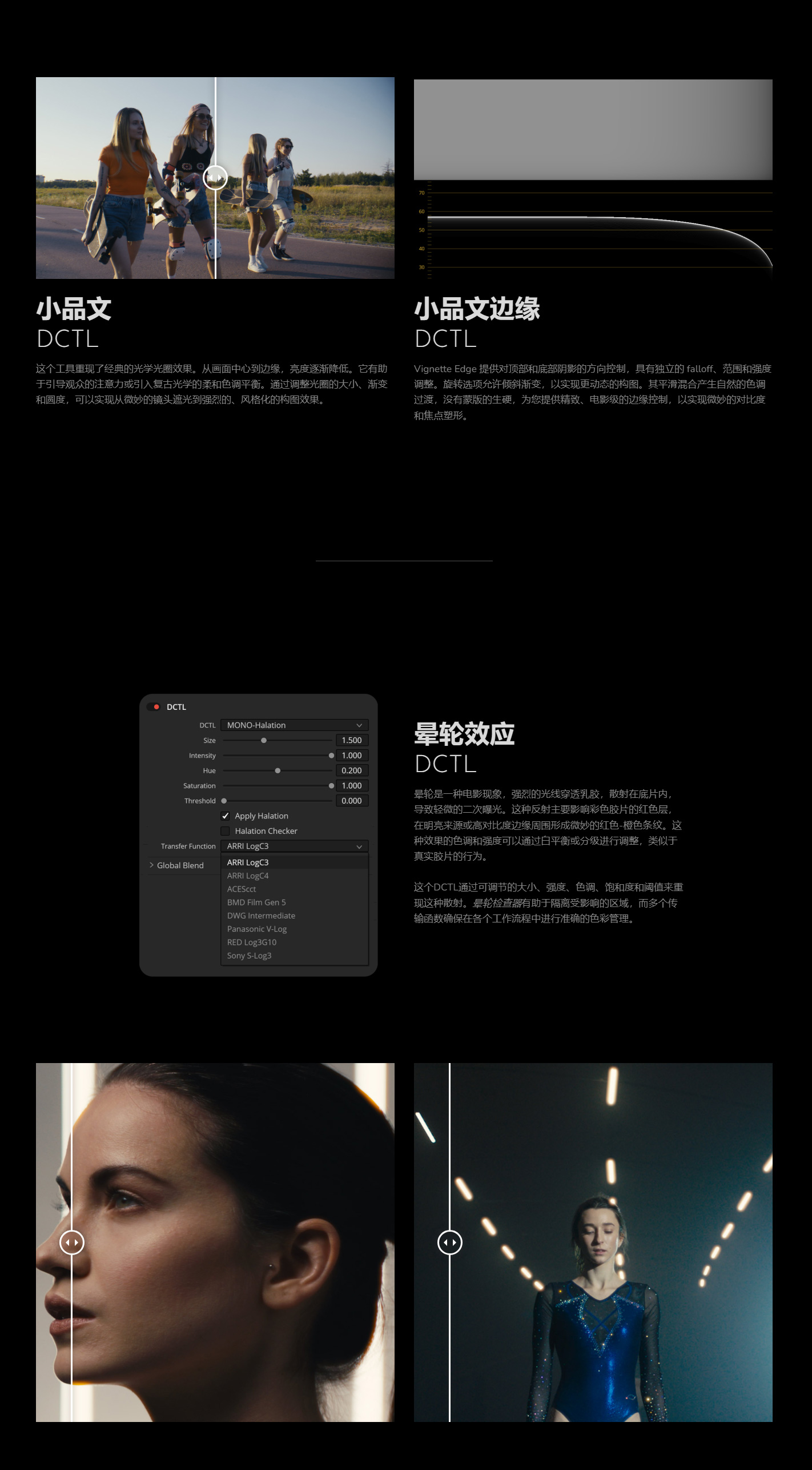 达芬奇DCTL插件 胶片模拟工具包V2.0 真实颗粒光晕暗角片门抖动镜头畸变特效 MONONODES – FILM ELEMENTS DCTLS V2.0