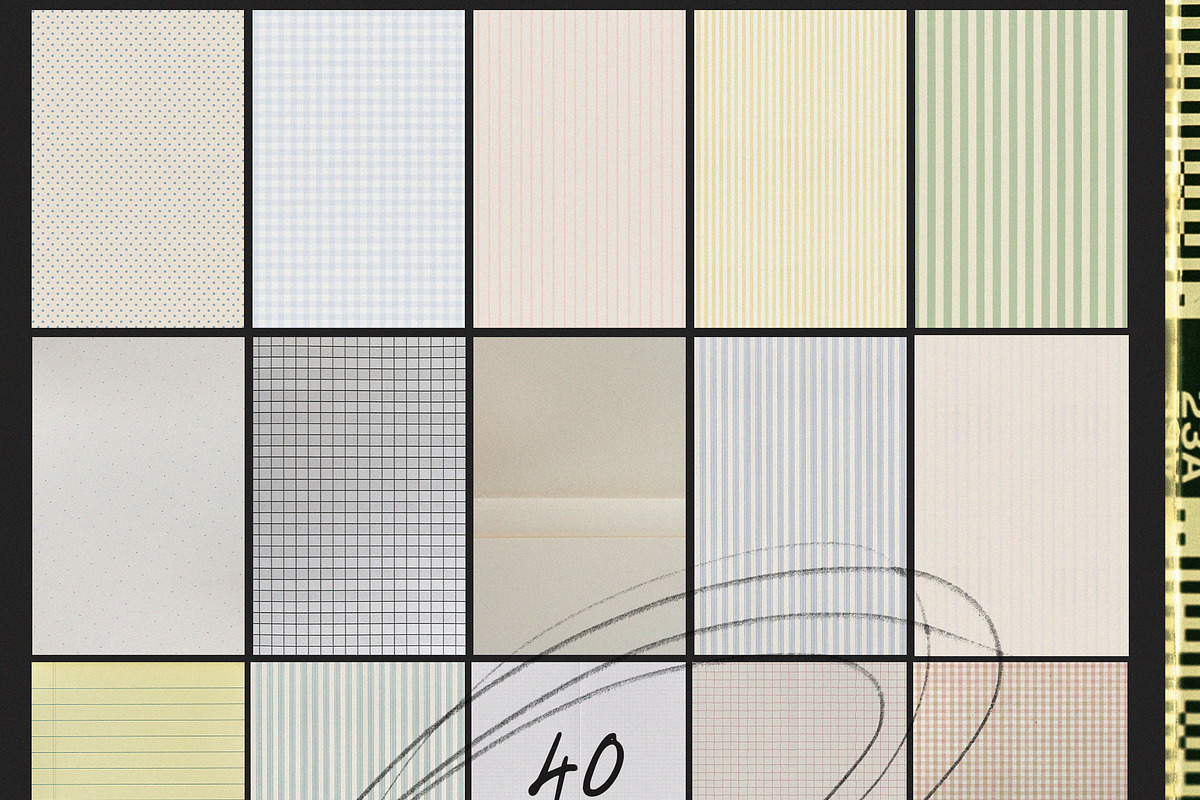 Chaos手绘涂鸦线条复古拼贴素材包 PNG免抠撕纸纹理