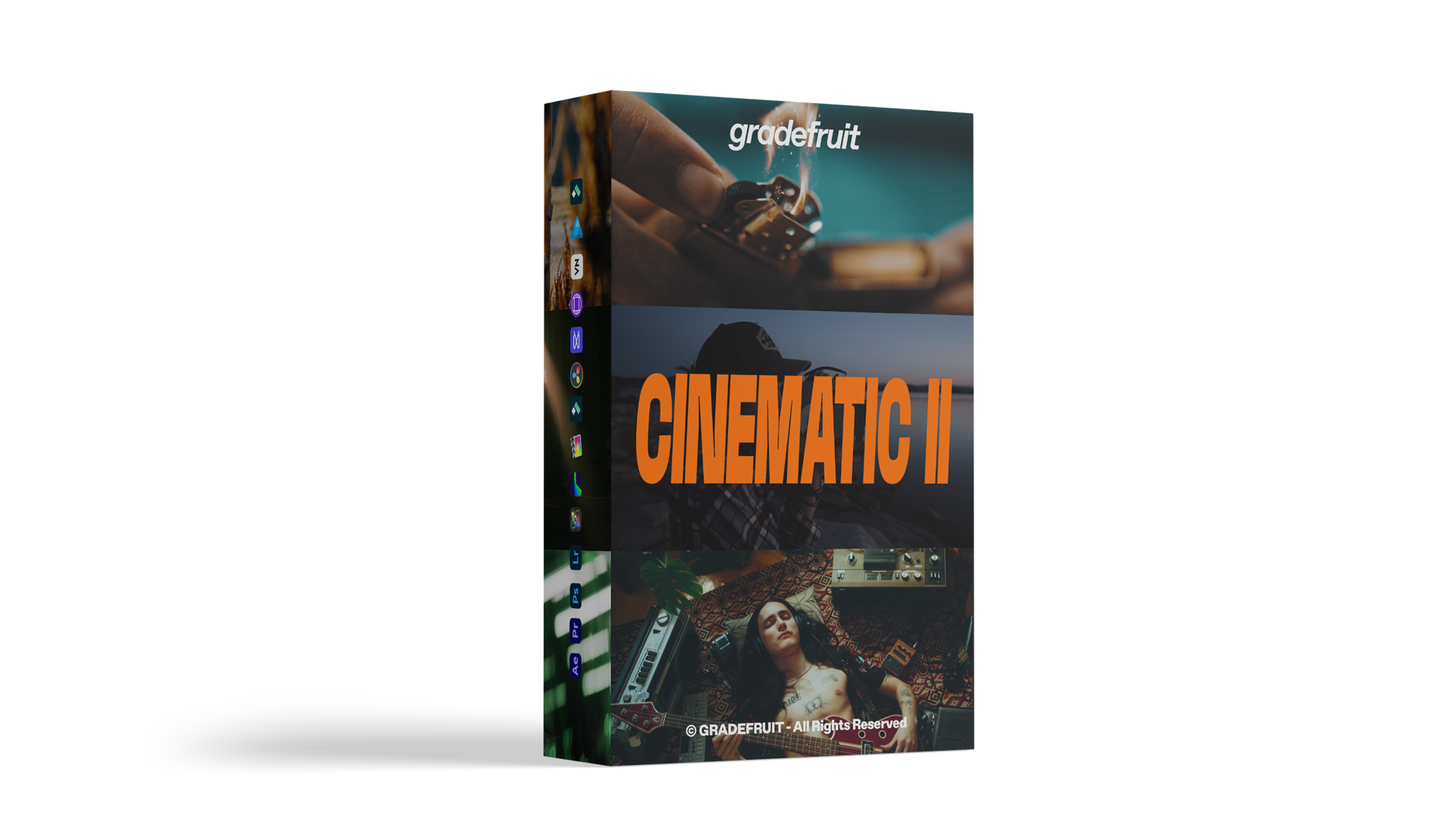 电影感LUT预设套装19款GradeFruit V2风格 .cube/.xmp/.dng PR/达芬奇/FCPX/LR通用调色 GradeFruit - Cinematic V2 LUTs & LR Presets