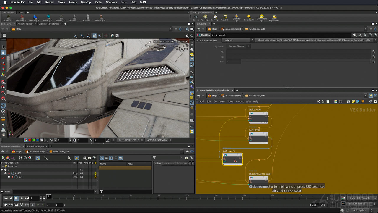 Houdini+Nuke科幻飞船场景灯光渲染合成教程 The Gnomon Workshop - Creating a Sci-Fi Sequence using Houdini Solaris