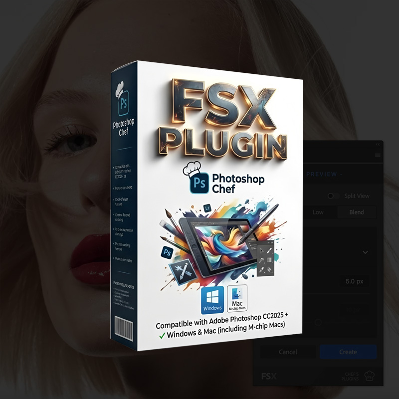 Photoshop FSX频率分离专业插件 v1.0 智能修图工具 重新定义现代人像商业精修流程 WIN/MacOS 版