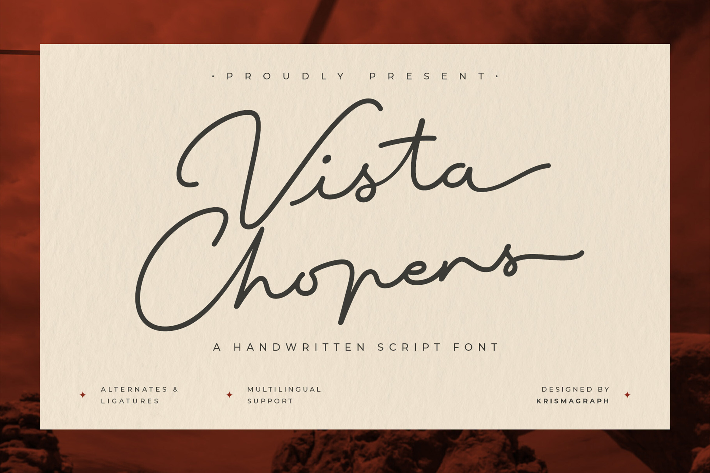 Vista Chopers 手写字体 - 优雅英文手写体下载 适用于品牌设计与婚礼请柬制作