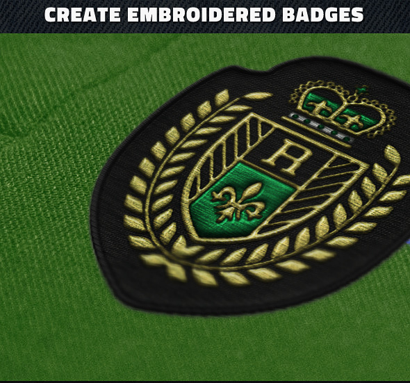 PS丝绸刺绣动作插件 逼真毛线缝纫针法文字Logo特效设计素材 Silk Embroidery Effect Photoshop Action