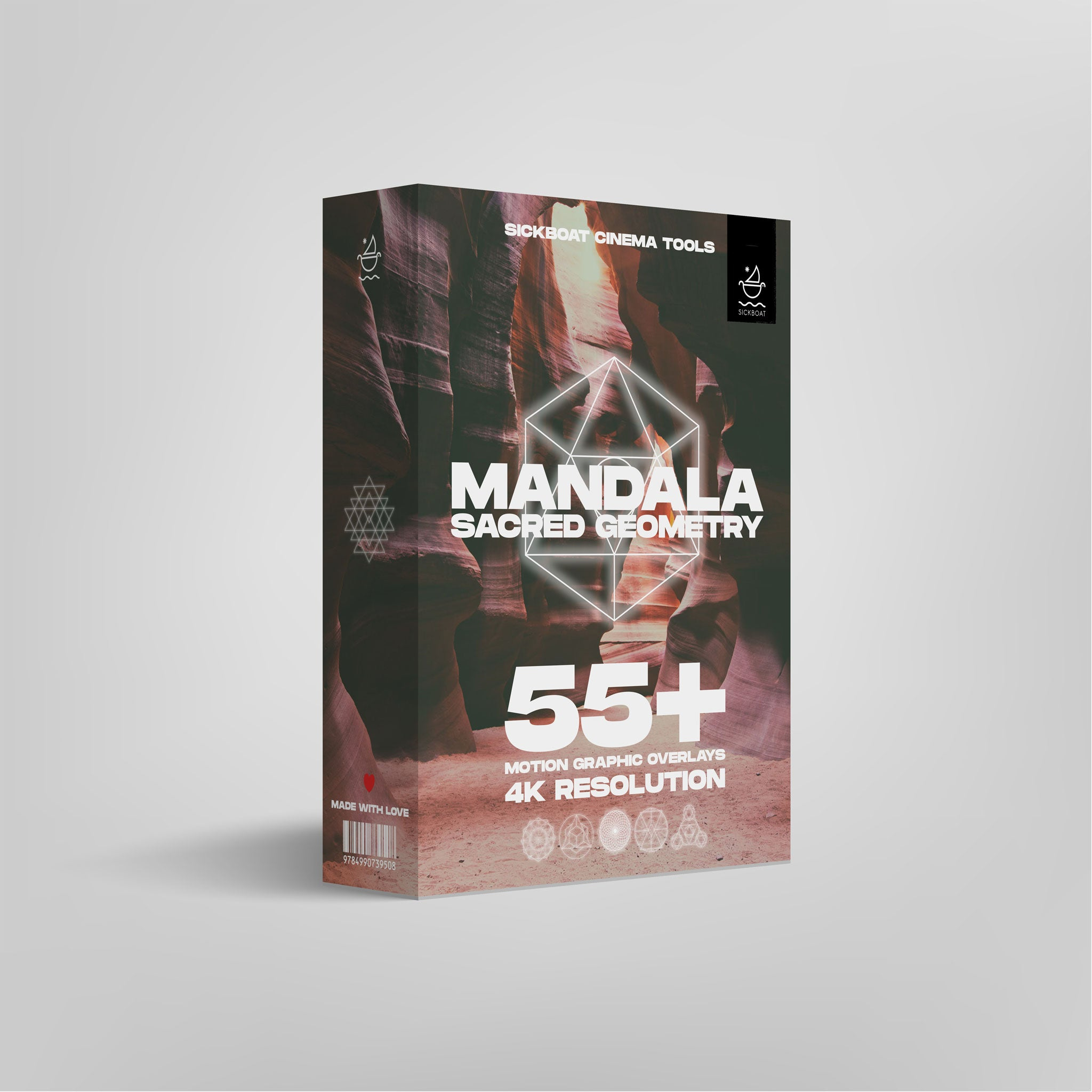 神圣几何动画素材包55个4K带Alpha通道 ProRes4444格式PR/AE/FCPX视频特效背景素材 Sickboat - MANDALA: SACRED GEOMETRY ANIMATIONS PACK