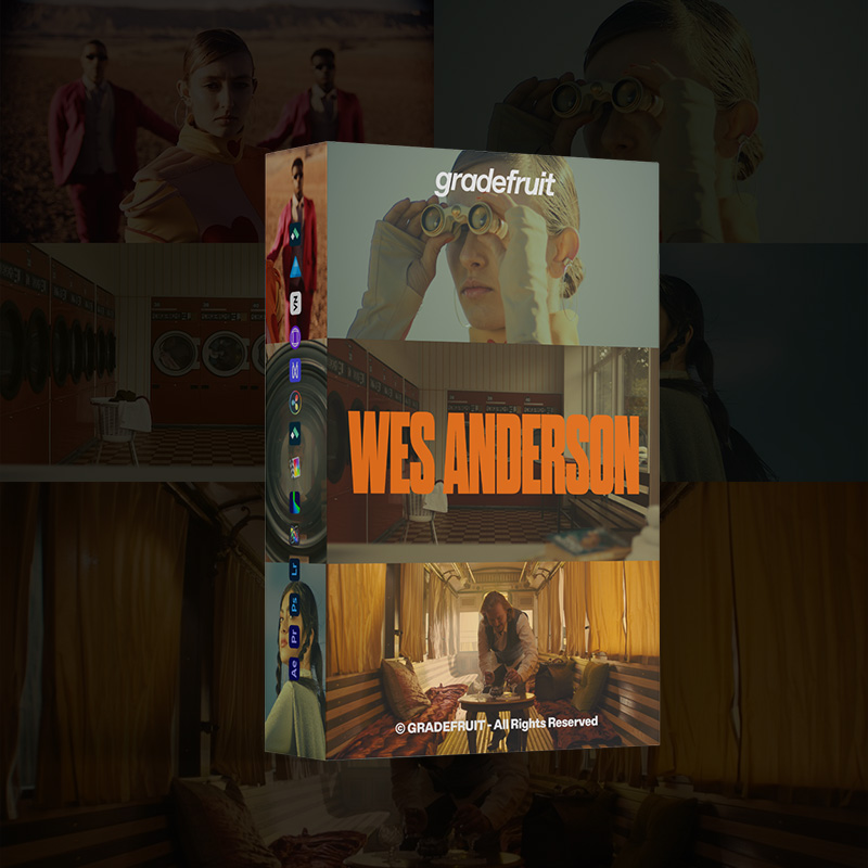 GradeFruit韦斯·安德森风格LUT与LR预设 15款古怪柔和电影感调色 支持PR达芬奇FCPX