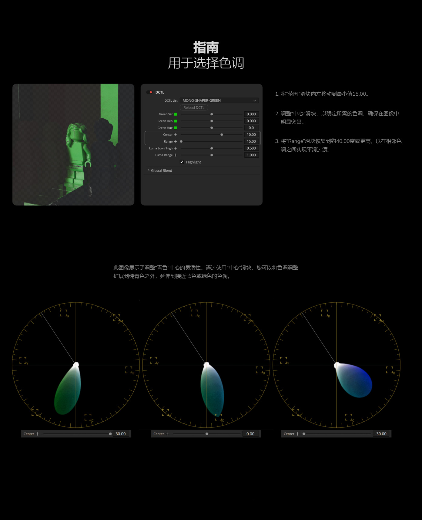 达芬奇调色插件Color Shaper DCTL工具 多色校正独立控制工具包 7个DCTL文件 Mononodes - Color Shaper DCTLS v1.1 for DaVinci Resolve Studio