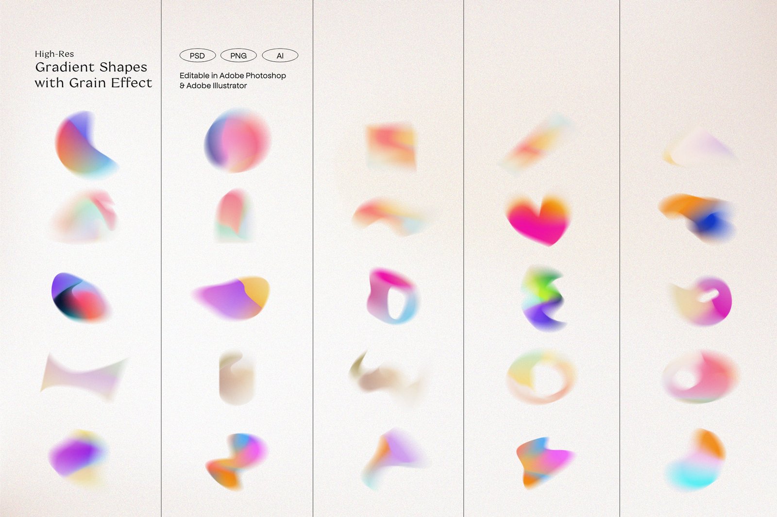Sparrow and Snow - 安吉利斯复古渐变与形状Angeles Retro Gradients & Shapes