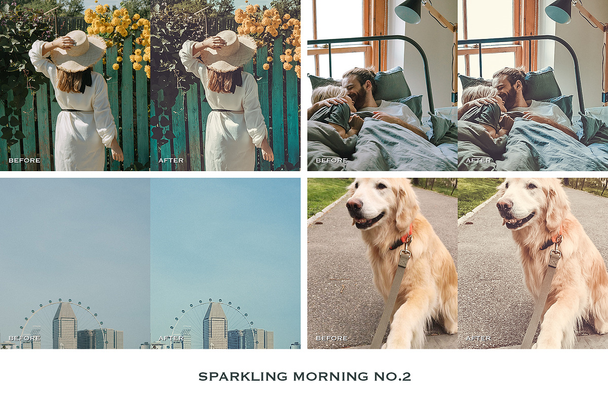 Lightroom预设4款手机电脑PS调色滤镜 人像博主旅行婚礼商业产品摄影后期DNG/XMP Sparkling Lightroom Presets Mobile