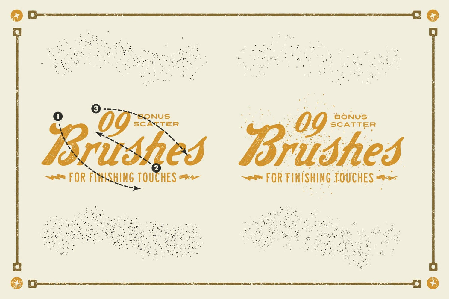 True Grit HARDWEAR AI矢量做旧纹理插件 48种预设+动作 轻松为字体标志添加复古破坏效果