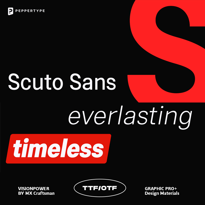 Scuto Sans 现代无衬线英文字体 品牌广告UI设计企业宣传编辑排版印刷媒体OTF/TTF Scuto Sans Font Family 16xOTF