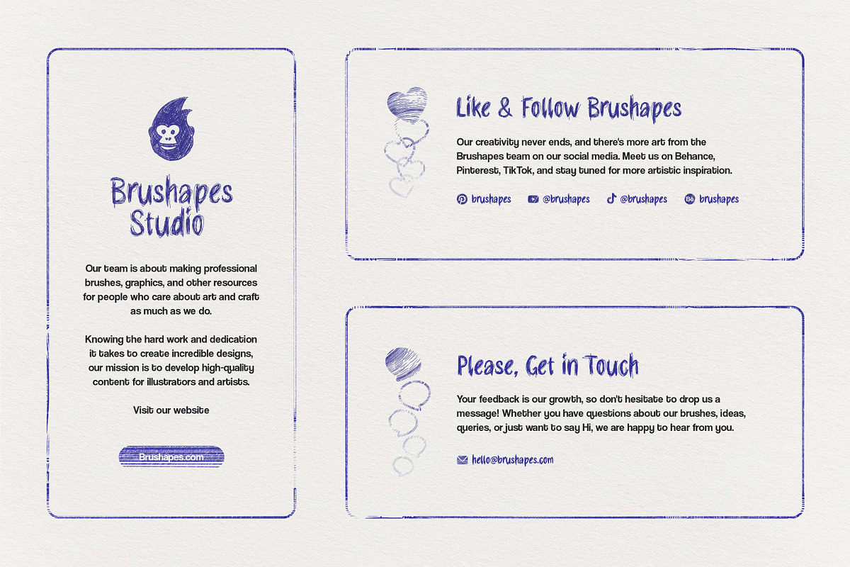 圆珠笔手绘笔刷 AI矢量笔刷模拟墨水干涸扩散 10支+2纸张纹理 插画手账设计素材包