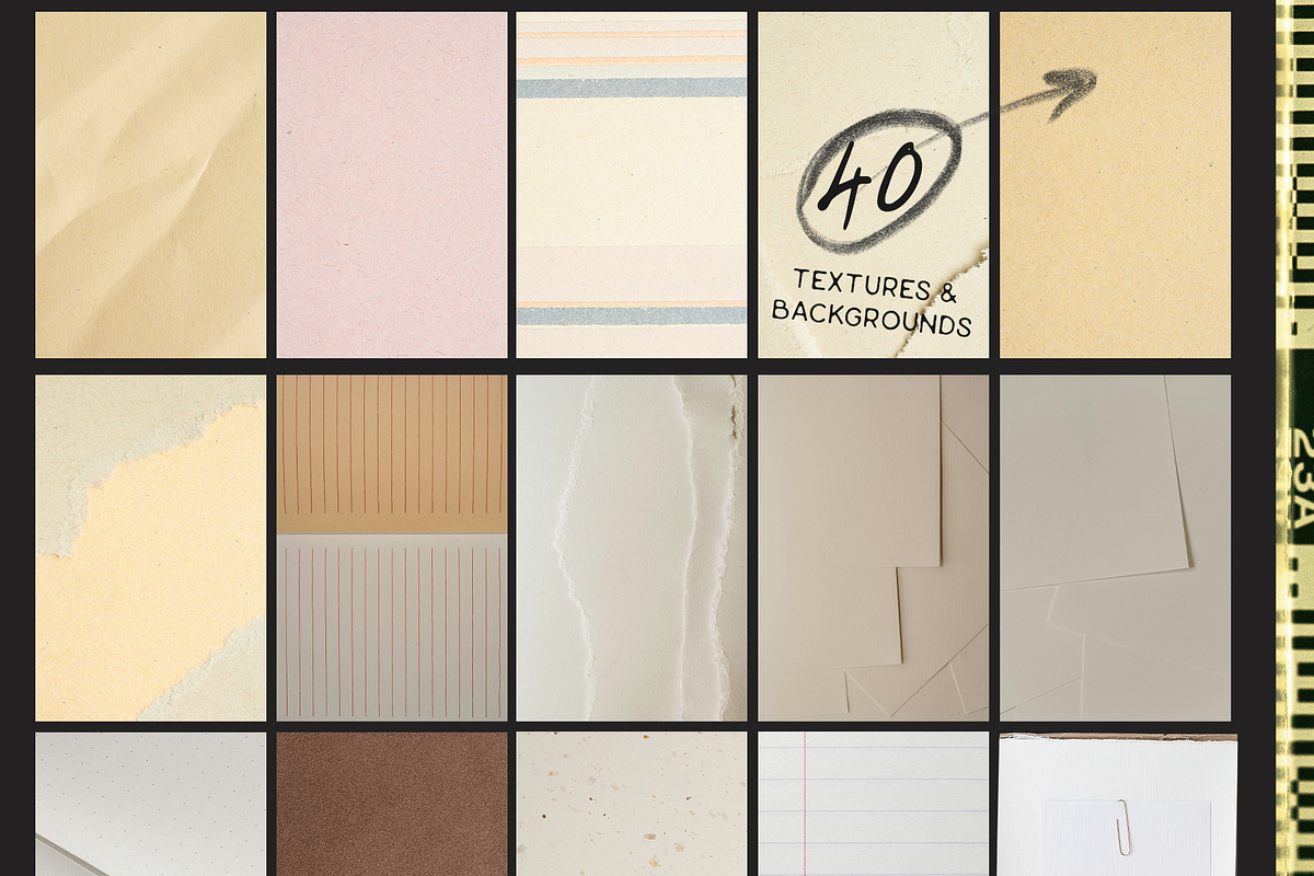 Chaos手绘涂鸦线条复古拼贴素材包 PNG免抠撕纸纹理