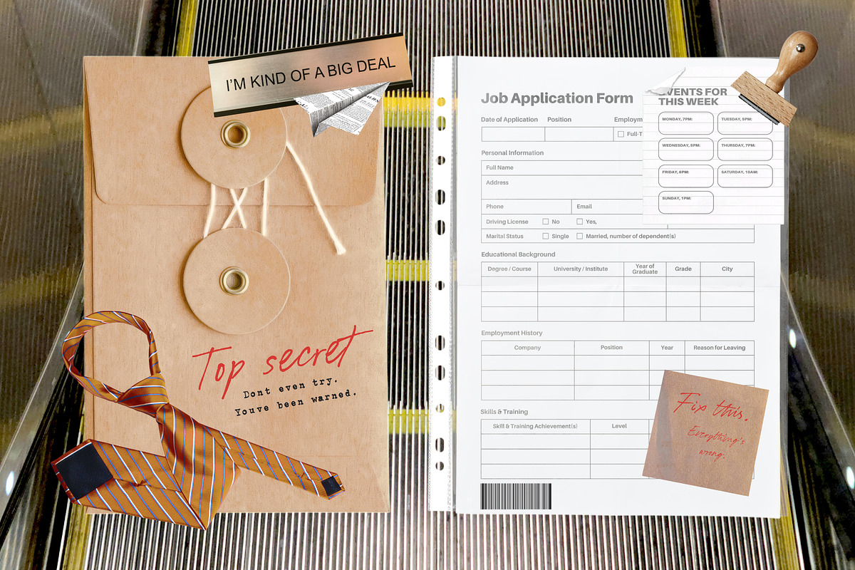 职场风拼贴素材包 PNG免抠贴纸 Office Siren Collage Pack