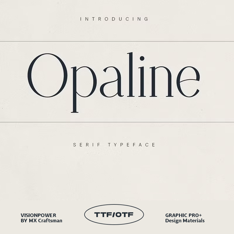 Opaline优雅现代衬线英文字体 5字重多语言支持 奢侈品牌时尚美妆杂志标题设计OTF/TTF  Elegant Modern Serif Font