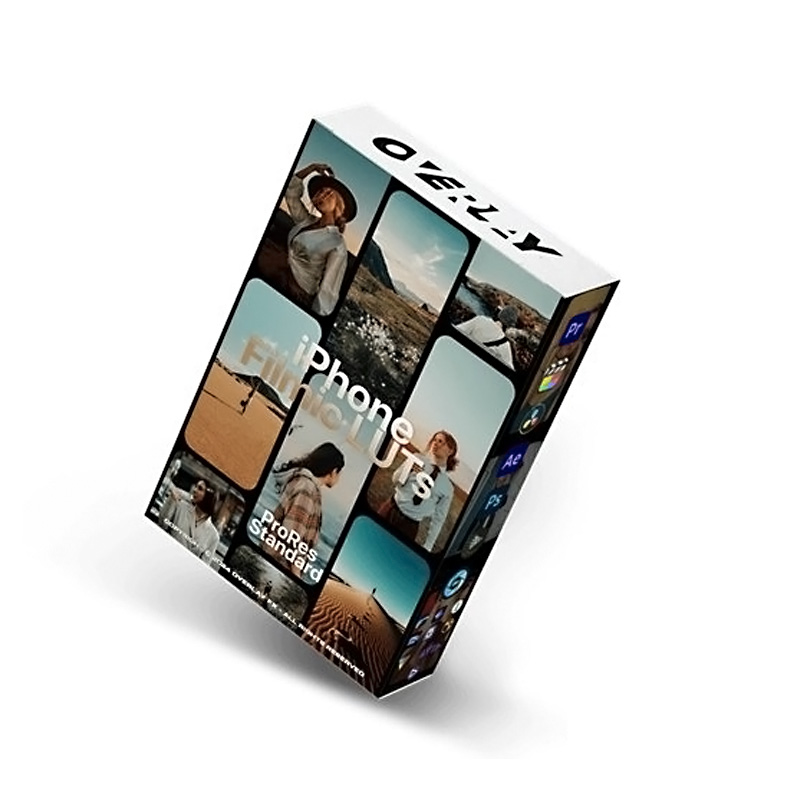 iPhone电影感LUT调色预设包 20个ProRes标准CUBE格式 手机视频剪辑PR/FCPX/达芬奇通用 OverlayFX - iPhone Filmic LUTs - ProRes & Standard Pack