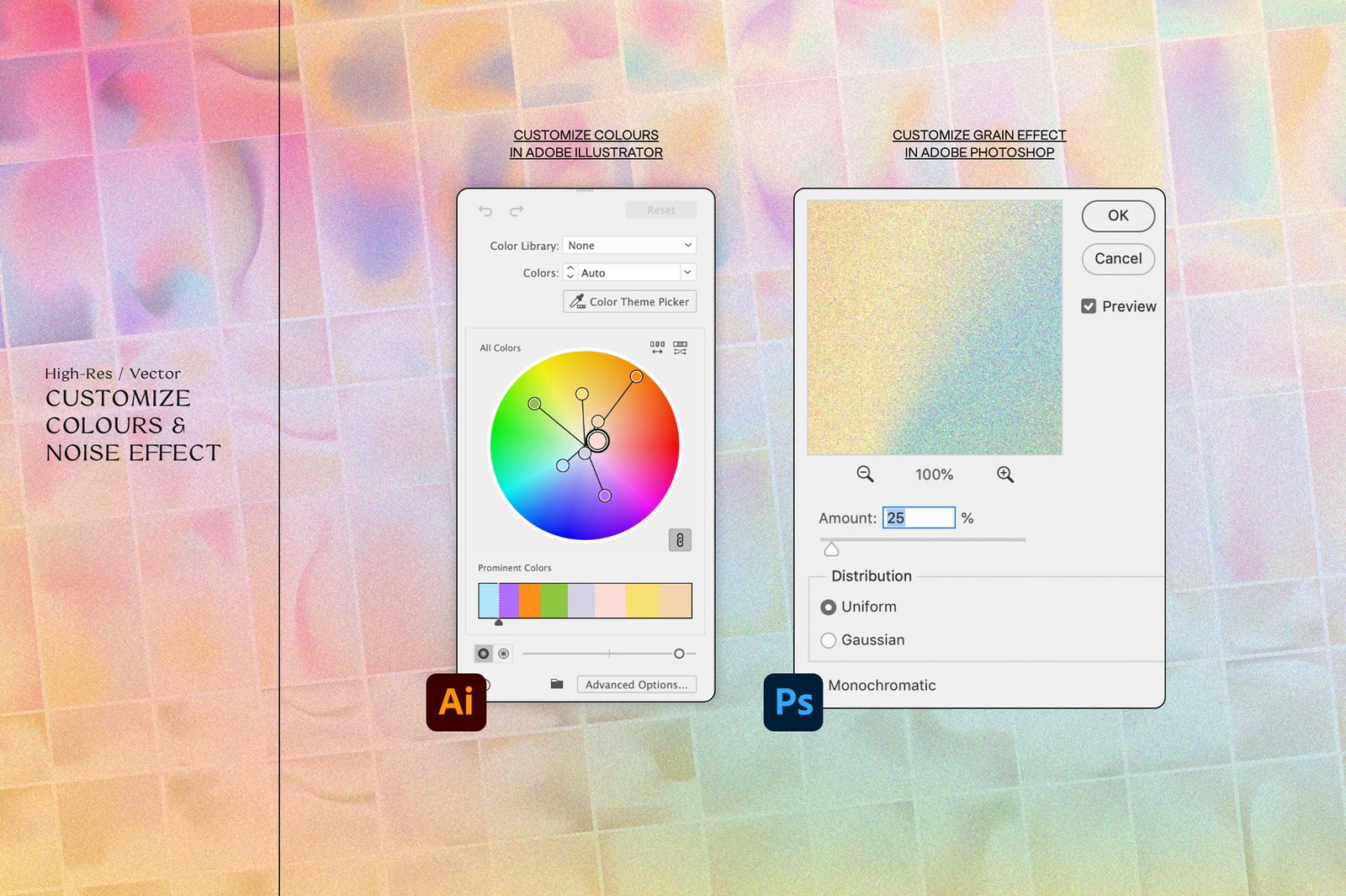 Sparrow and Snow - 安吉利斯复古渐变与形状Angeles Retro Gradients & Shapes