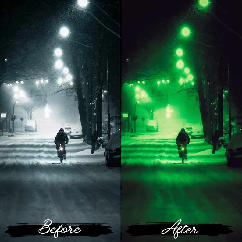 电影感都市夜灯Lightroom预设10个赛博朋克风格 城市夜景街头摄影调色滤镜手机电脑版