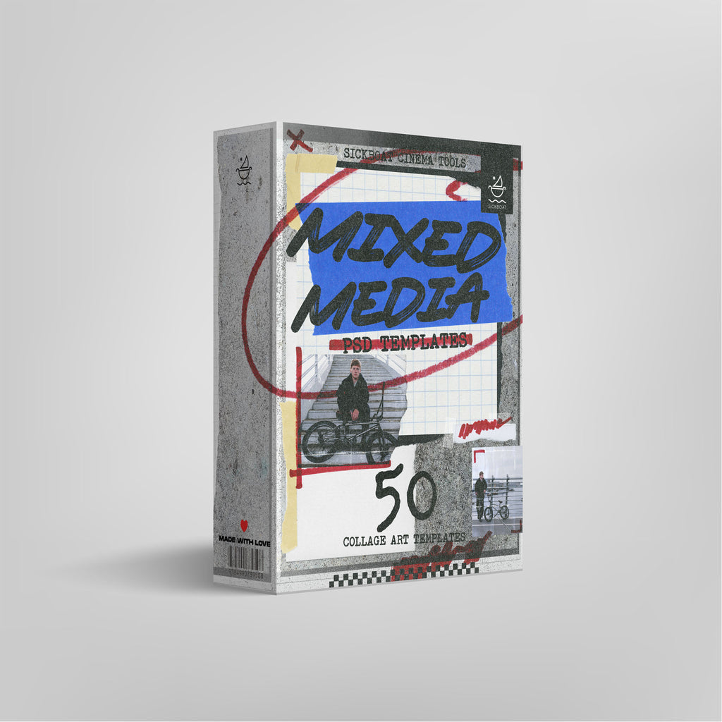PS拼贴艺术PSD模板 混合媒体模板50套 Photoshop拼贴艺术素材包 Sickboat - MIXED MEDIA PSD | COLLAGE ART PHOTOSHOP TEMPLATES