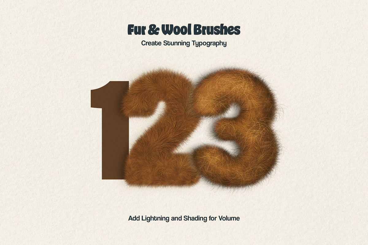 设计笔刷素材 真实毛发质感画笔合集 12支多软件兼容笔刷 PS/AI/Procreate插画素材