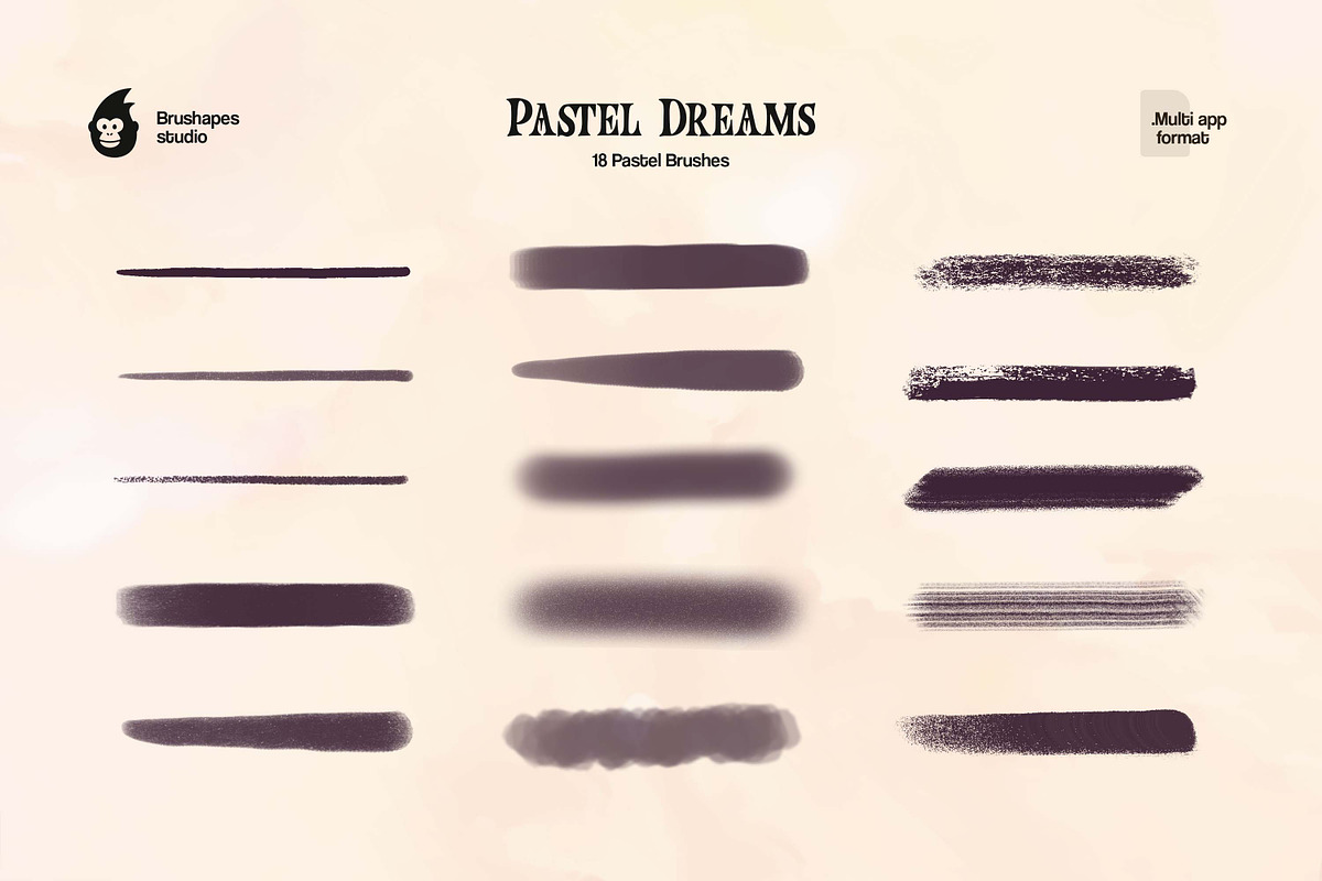 蜡笔风格笔刷 圆珠笔质感RPG视觉概念艺术画笔 10支+2纸张纹理 多软件矢量笔刷包