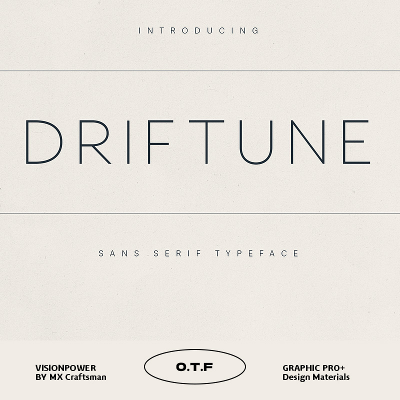 Driftune 精致无衬线英文字体 极简优雅现代品牌奢侈编辑版面高端包装设计OTF/TTF Driftune Sans Serif Typeface