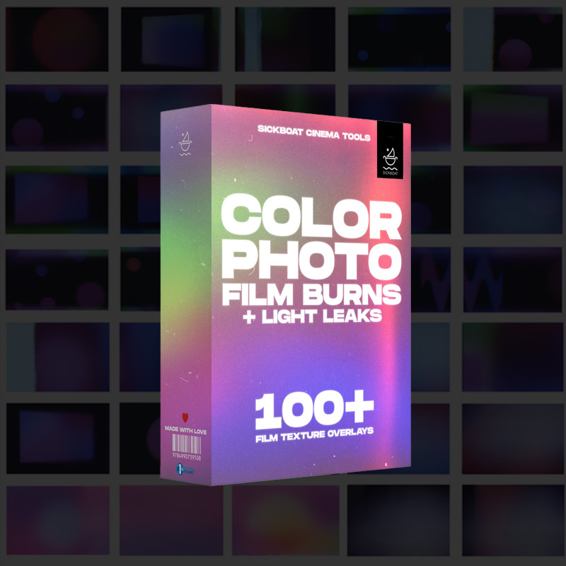 彩色胶片烧痕漏光素材 100+款6K高清JPEG纹理 PS/PR/AE/FCPX/达芬奇设计视频后期素材 Sickboat - Color Photo Film Burn Images + Light Leaks (6K)