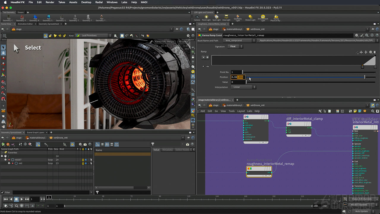 Houdini+Nuke科幻飞船场景灯光渲染合成教程 The Gnomon Workshop - Creating a Sci-Fi Sequence using Houdini Solaris